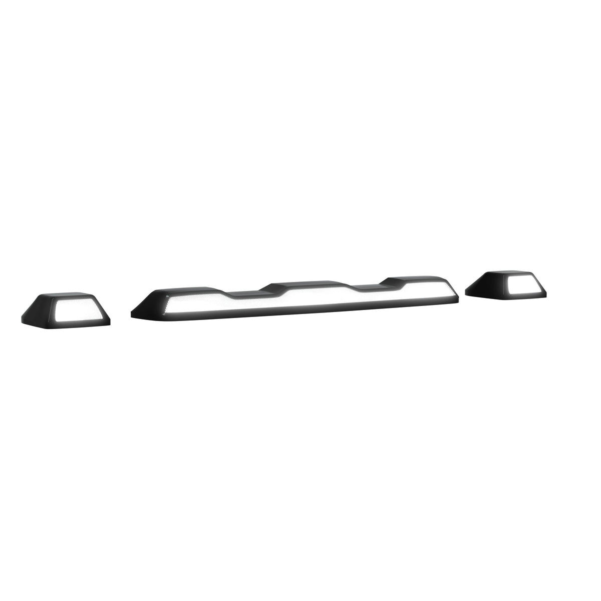 GMC & Chevy 20-26 (4th GEN Body Style) Heavy-Duty (3-Piece Set) Smoked Cab Roof Light Lens with White LEDs - (ATTN: For models that DID NOT come with factory cab roof lights)
