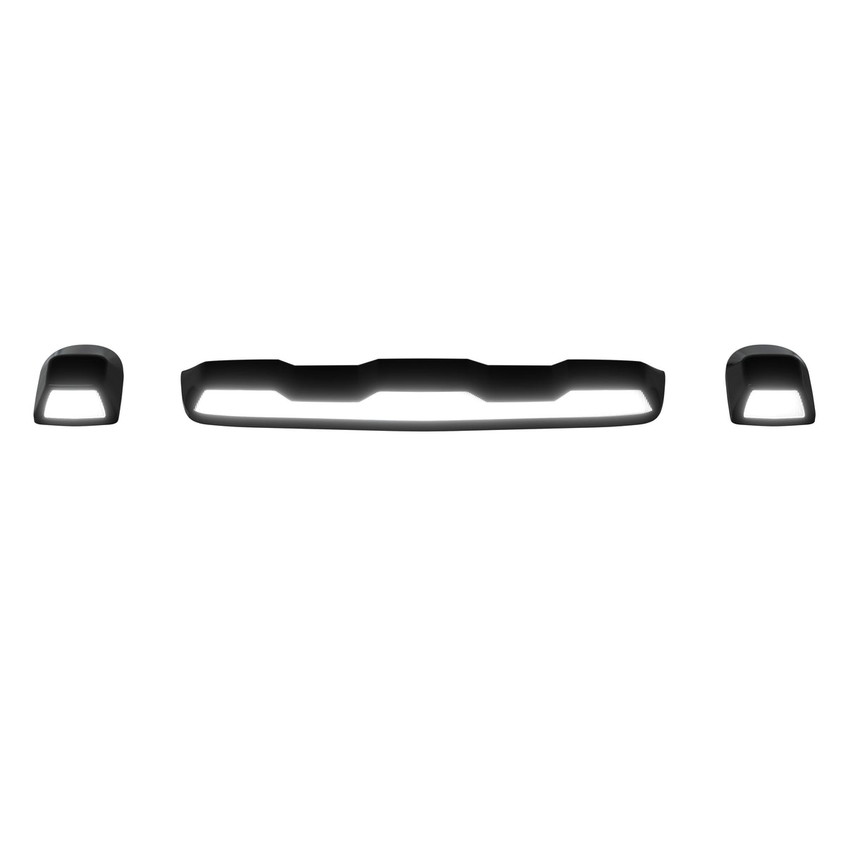 GMC & Chevy 20-26 (4th GEN Body Style) Heavy-Duty (3-Piece Set) Smoked Cab Roof Light Lens with White LEDs - (ATTN: For models that DID NOT come with factory cab roof lights)