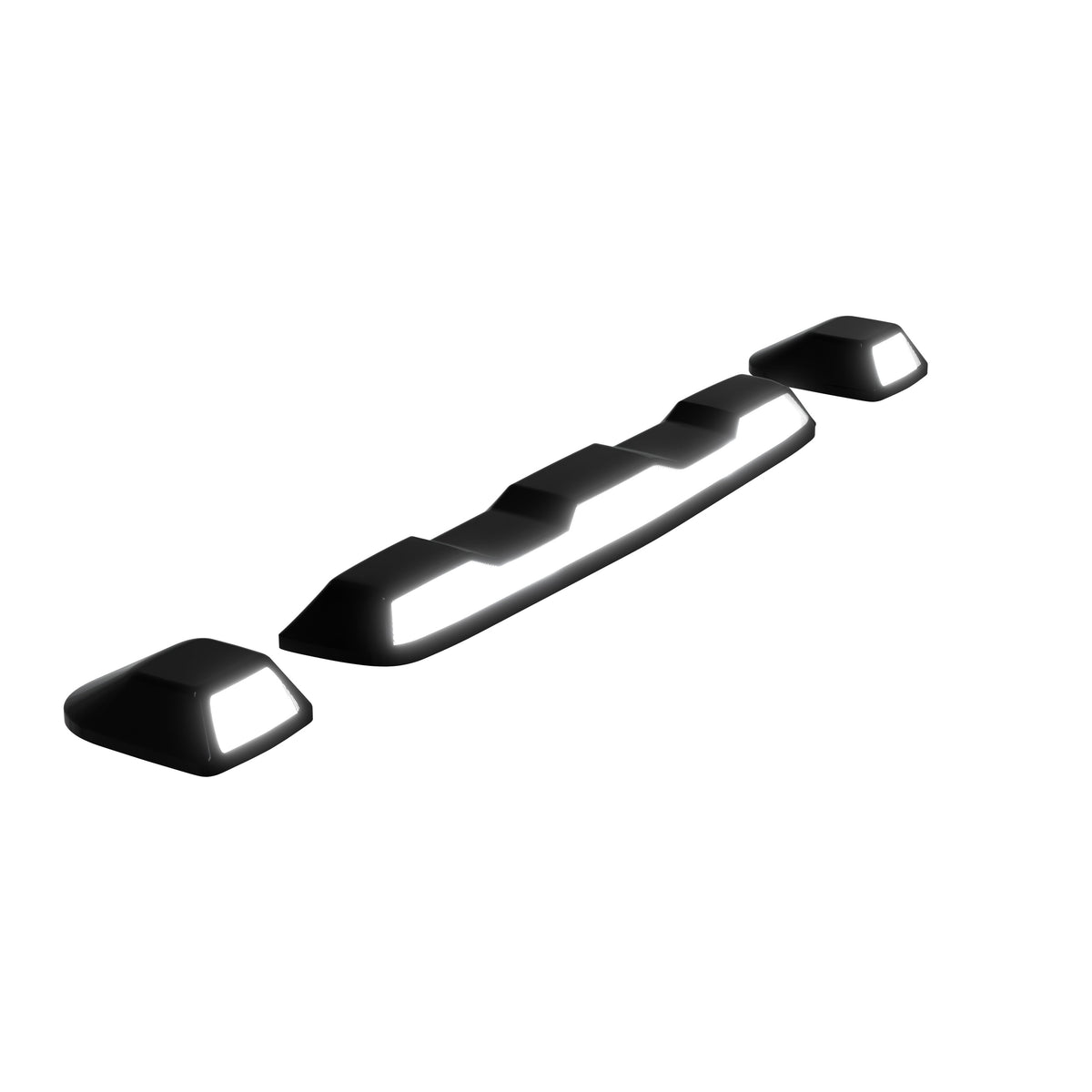 GMC & Chevy 20-26 (4th GEN Body Style) Heavy-Duty (3-Piece Set) Smoked Cab Roof Light Lens with White LEDs - (ATTN: For models that DID NOT come with factory cab roof lights)