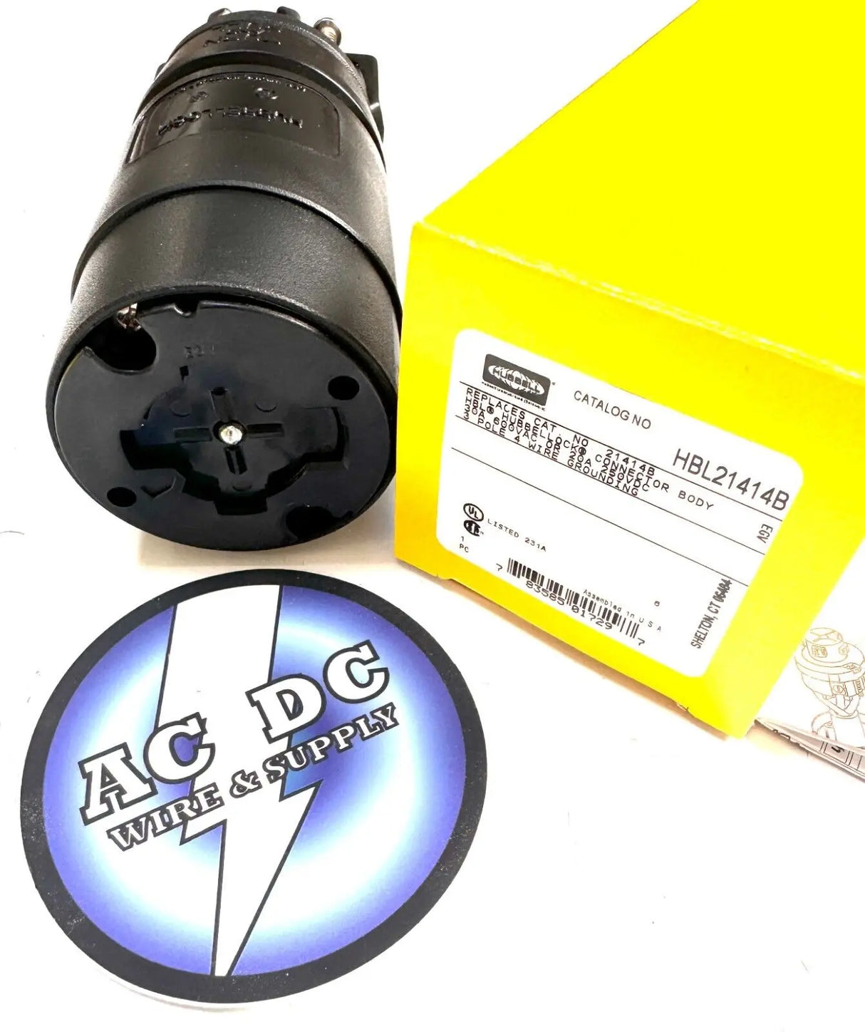 Hubbell Hbl21414b 30/20A Locking Connector 3P 4W 600Vac/250Vdc Hubbell