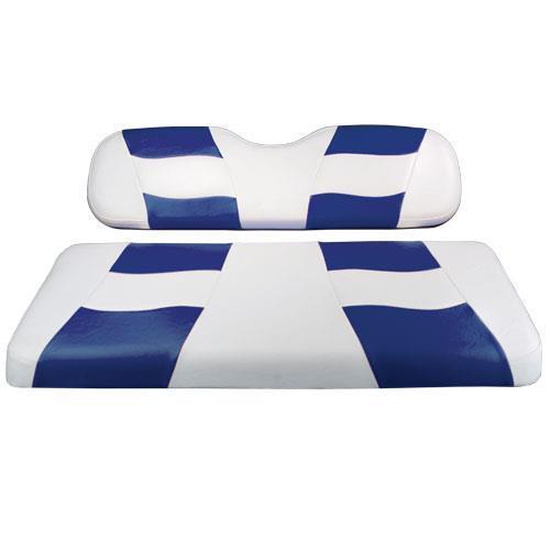 Madjax RIPTIDE White/Blue Two-Tone Front Seat Covers for Yamaha DR