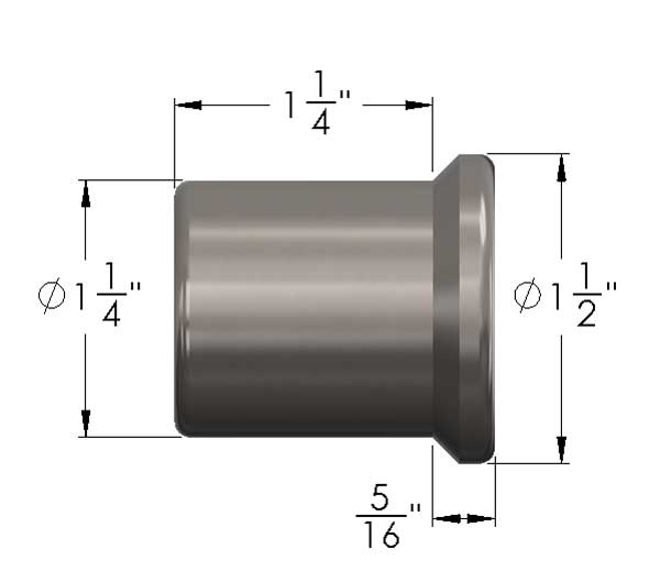1" -14 Left Hand Thread Tube Insert For 1 1/4 Inch ID Tubing
