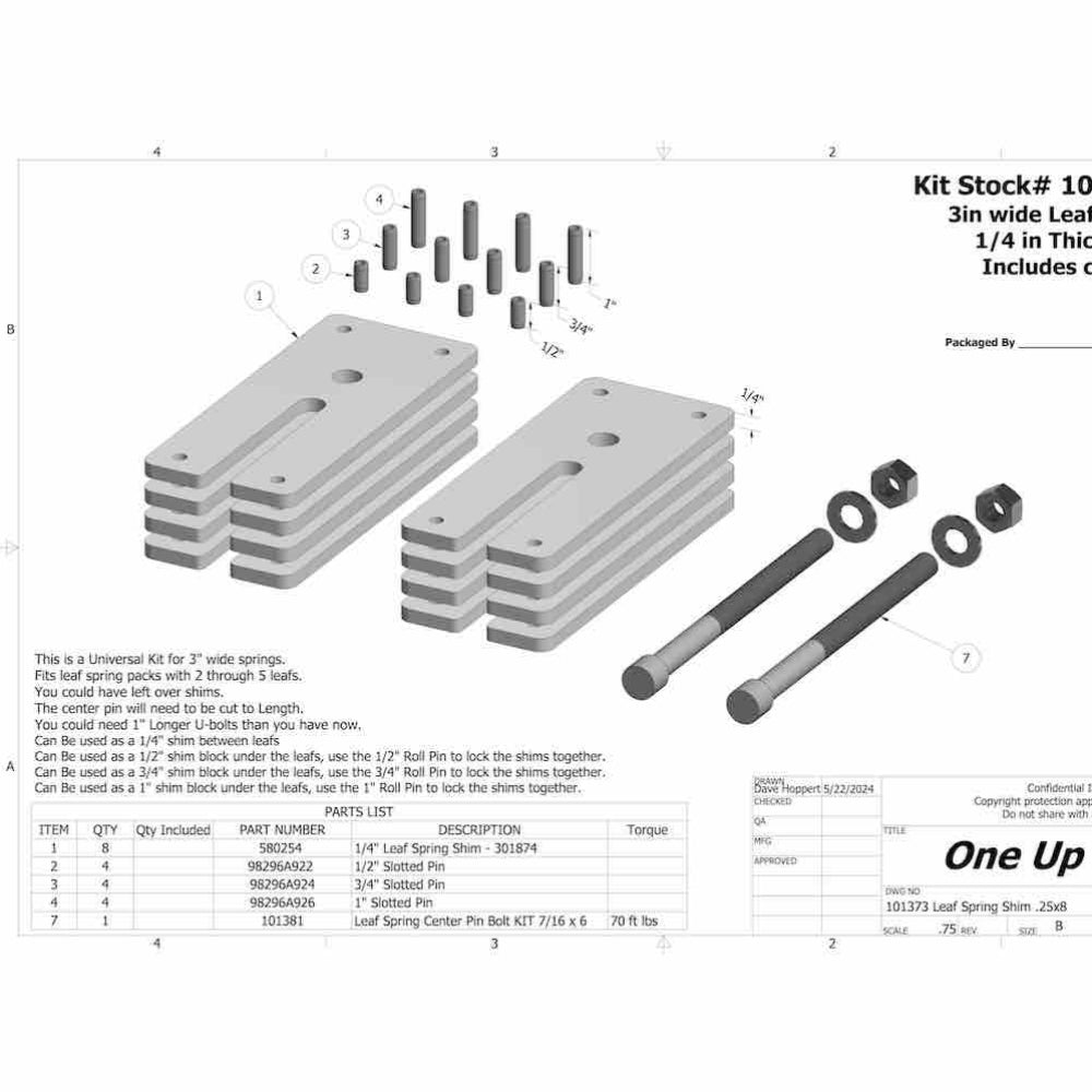 Leaf Spring Shim Kit, 8 Qty 1/4" Shims S&B Leaf Spring Shim Kit, 8 Qty 1/4" Shims Leaf Spring Shim Kit, 8 Qty 1/4" Shims Leaf Spring Shim Kit, 8 Qty 1/4" Shims Leaf Spring Shim Kit, 8 Qty 1/4" Shims
