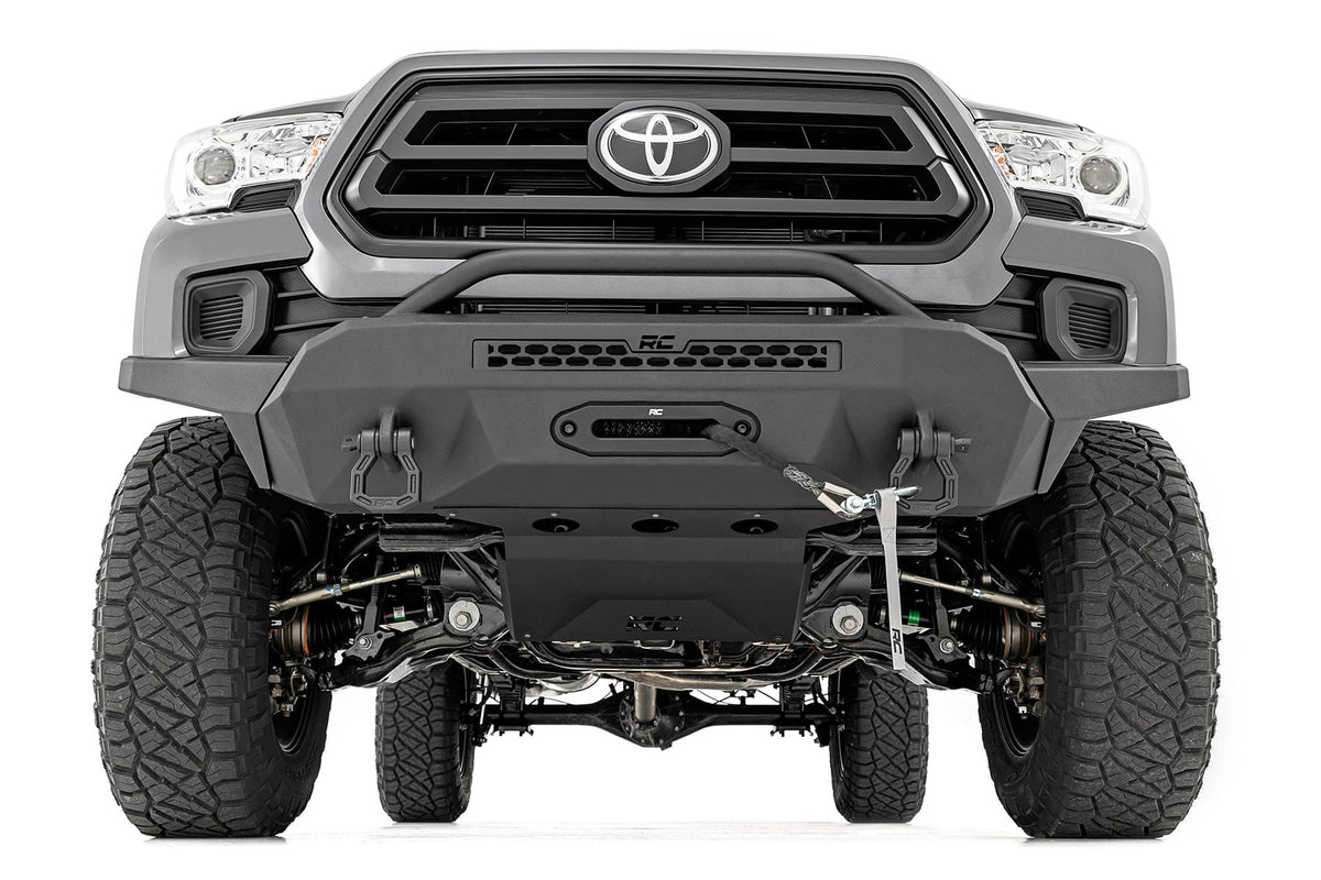 Front Bumper High Clearance 9500-Lb Pro Series Winch Synthetic Rope Toyota Tacoma 4WD (16-23) Rough Country