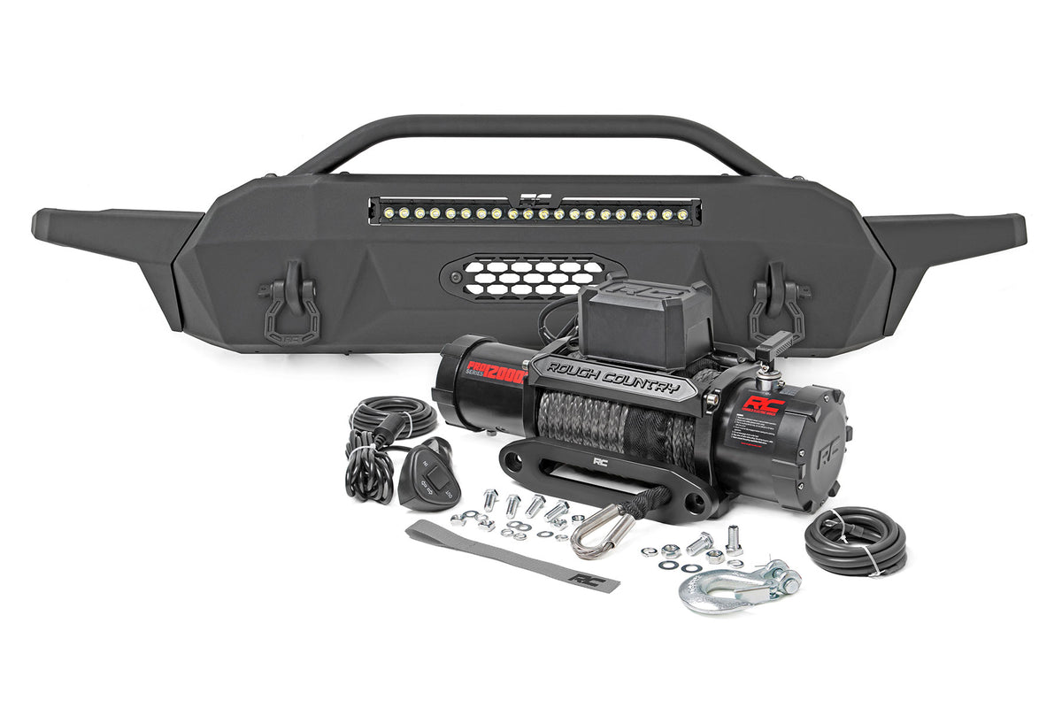 Front Bumper Hybrid 20 Inch Black White DRL LED Toyota Tacoma 2WD/4WD (16-23) Rough Country