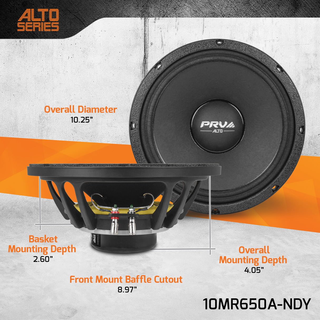 PRV Audio 10MR650A-NDY 10-inch Shallow Midrange Speaker