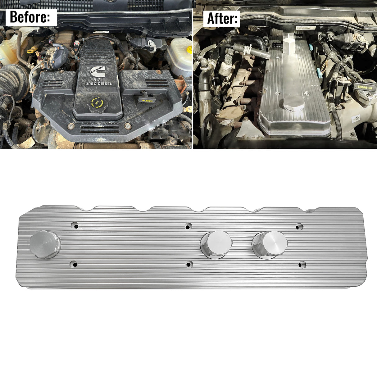 TruckTok 2006-2024 5.9L/6.7L Dodge Ram Cummins Billet Valve Cover TruckTok