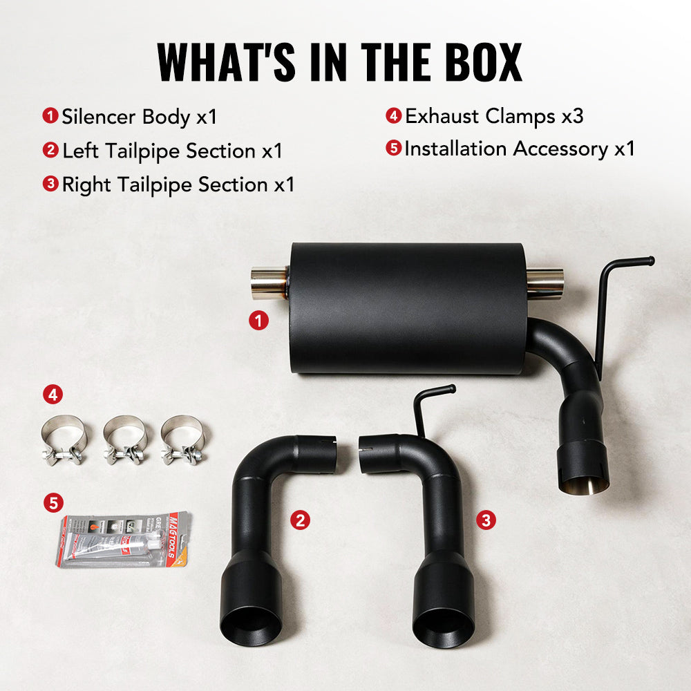 2007-2017 Jeep Wrangler JK (3.6L / 3.8L) & 2018-2023 Jeep Wrangler JL (2.0L / 3.6L) Axle-Back Exhaust System Flashark