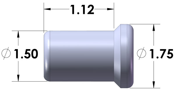 1 1/4-12 Left Hand Thread Tube Insert for 1 1/2 Inch ID Tubing