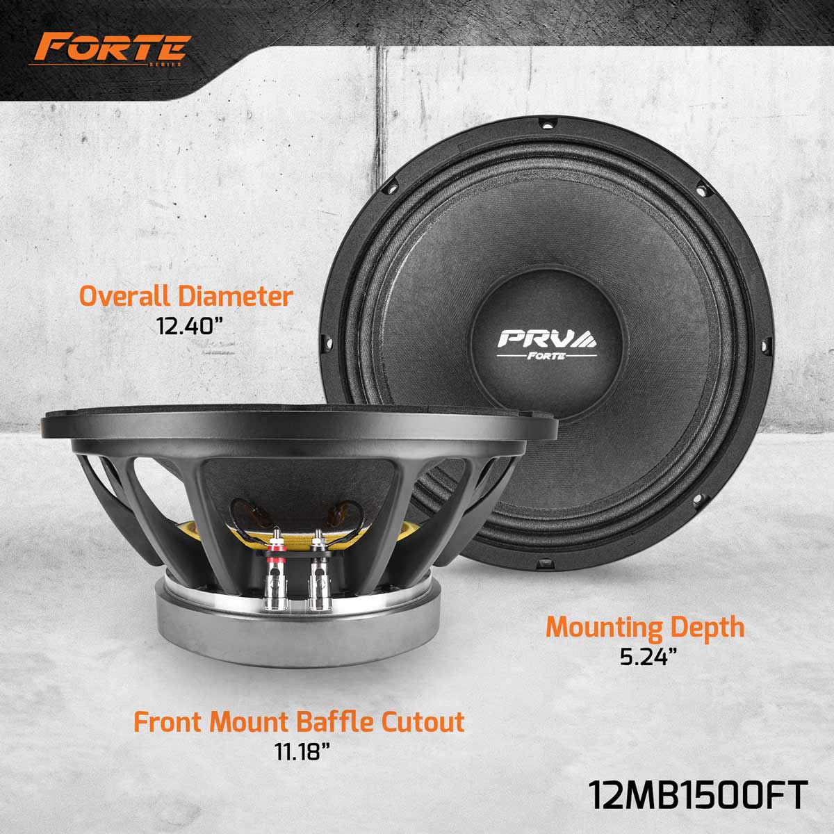 12MB1500FT 12" MIDBASS LOUDSPEAKER PRV