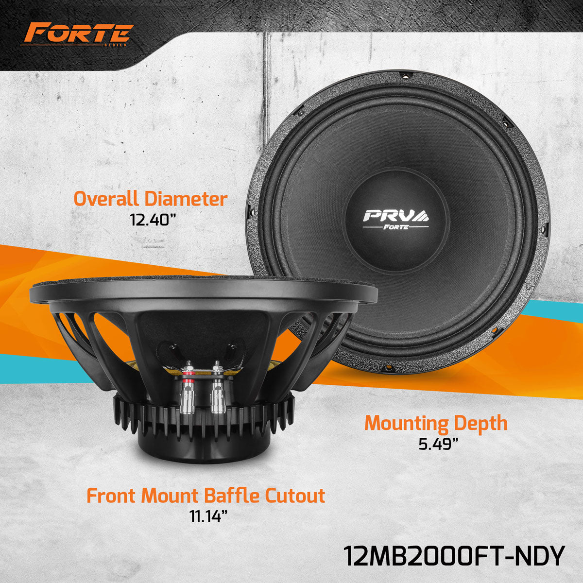 PRV 12MB2000FT-NDY Midbass PRV Audio