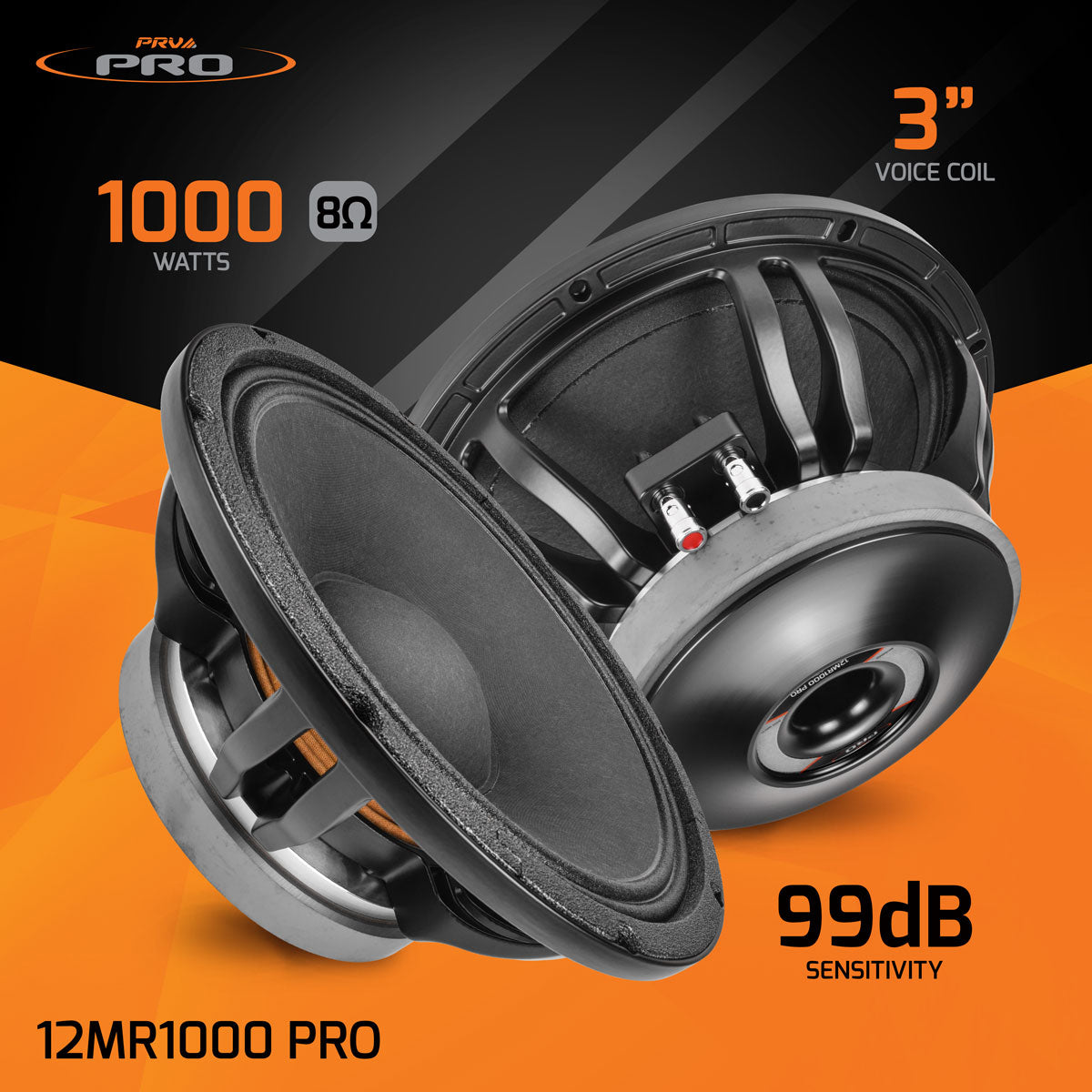 PRV Audio 12MR1000 PRO 12-inch Midrange Loudspeaker 1000W 8 Ohm