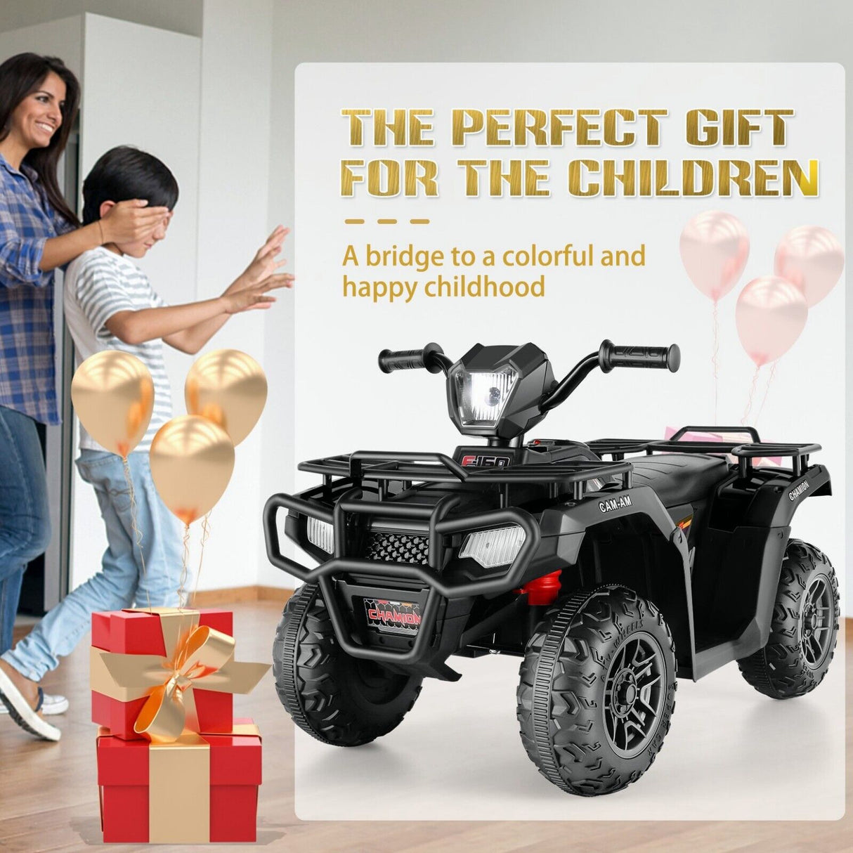 Electric Ride-On ATV Jeep Truck for Kids with MP3 Player - 12V/24V 4-Wheeler Car Toy for Toddlers