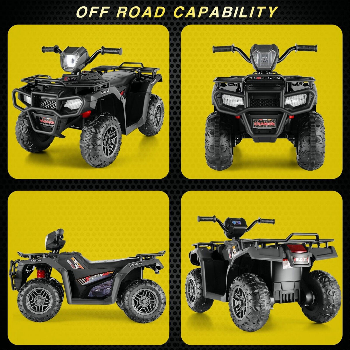 Electric Ride-On ATV Jeep Truck for Kids with MP3 Player - 12V/24V 4-Wheeler Car Toy for Toddlers