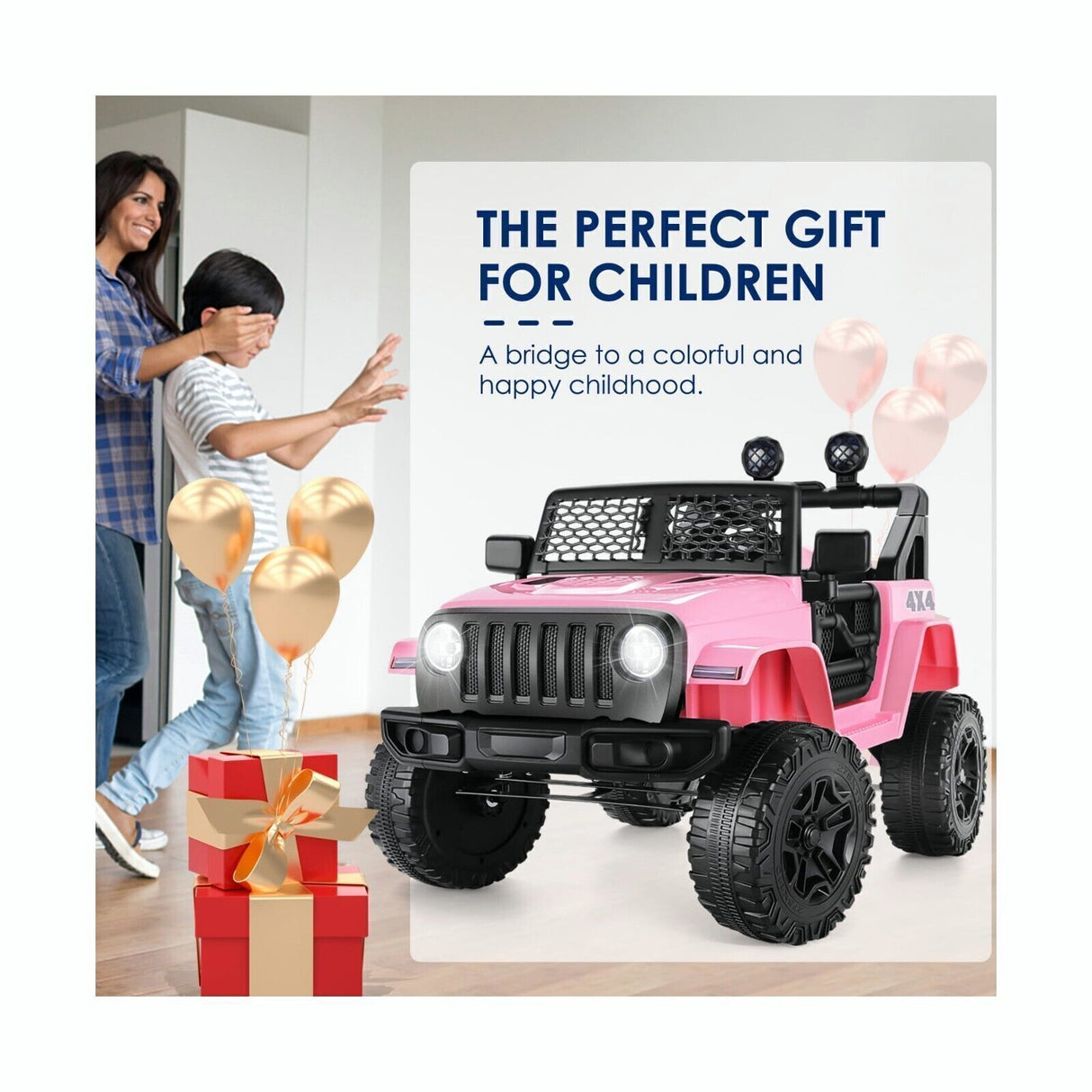 12V/24V Electric Jeep Truck ATV Ride-On Toy with Parental Remote Control for Kids