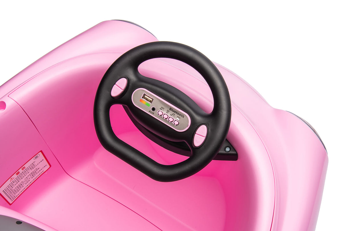 12V Dual Drive Electric Ride-On Bumper Car for Kids with Pushrod and Dinner Plate Design