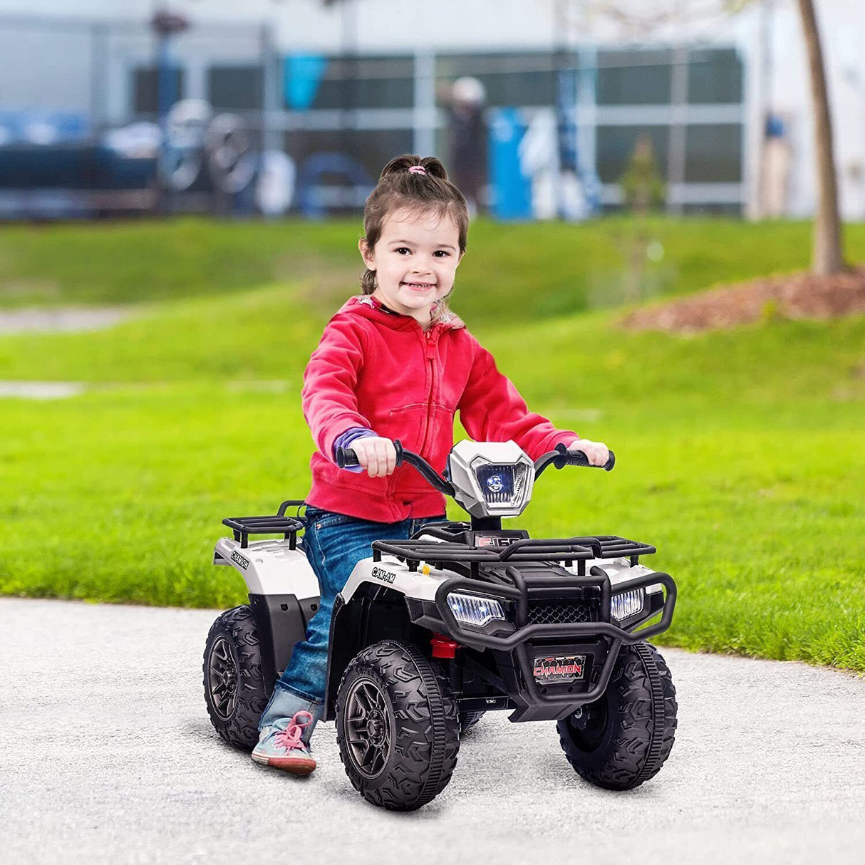 12V Electric ATV Quad for Kids Ages 3-6 in Sleek Black Design
