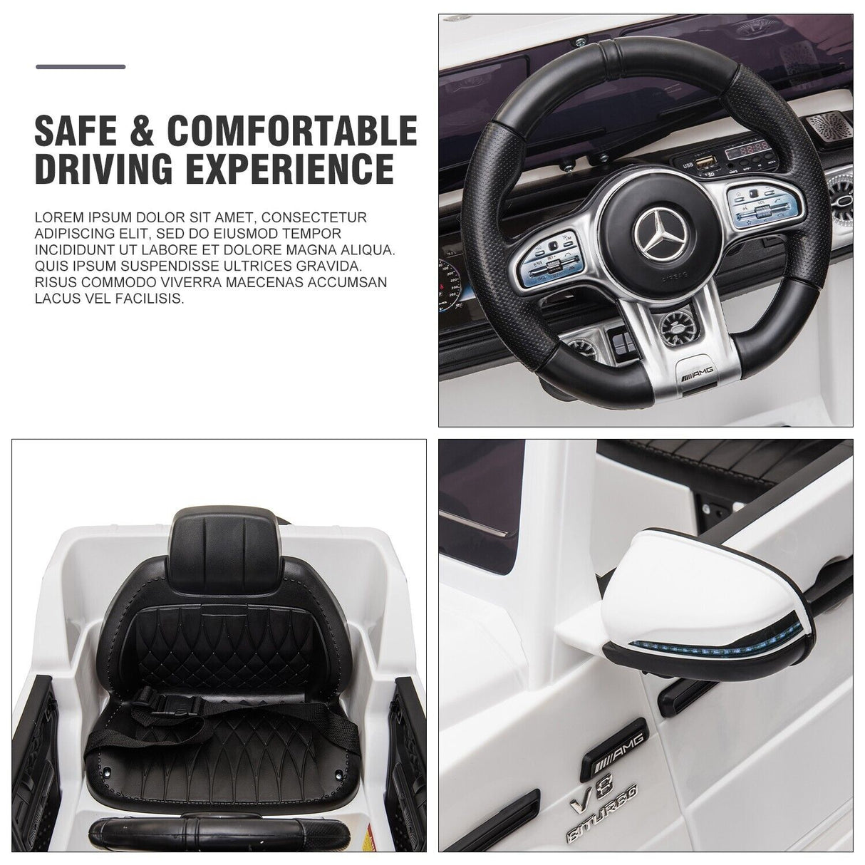 12V Electric Mercedes Benz AMG SUV Ride-On Car for Kids with Remote Control