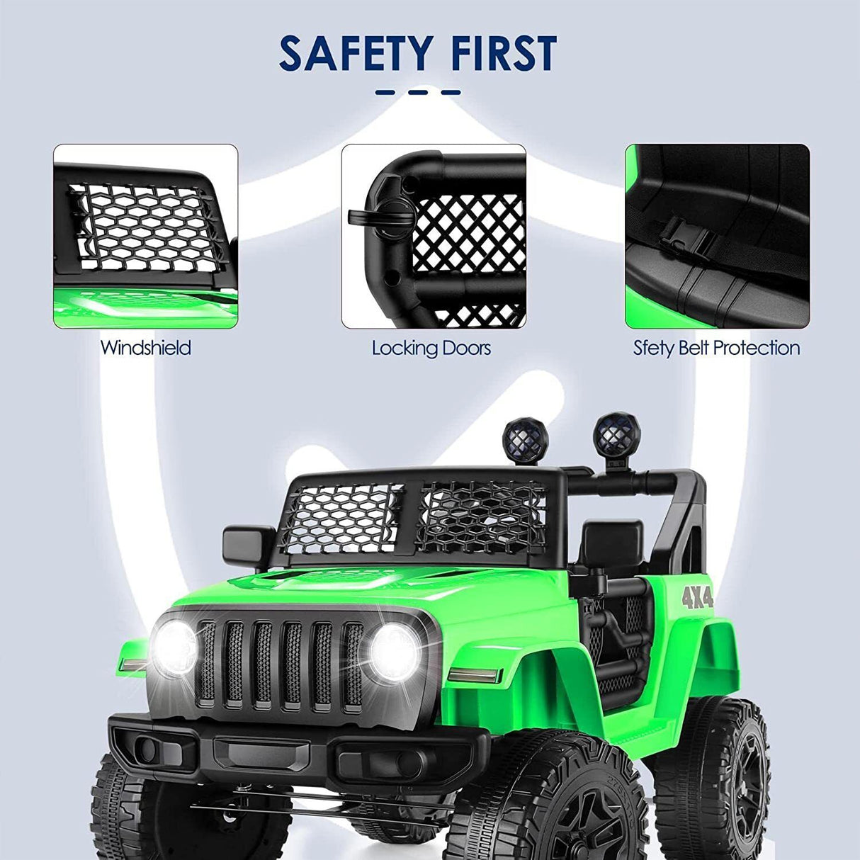 12V Electric Ride-On Car for Kids with Remote Control and 3-Speed Motor