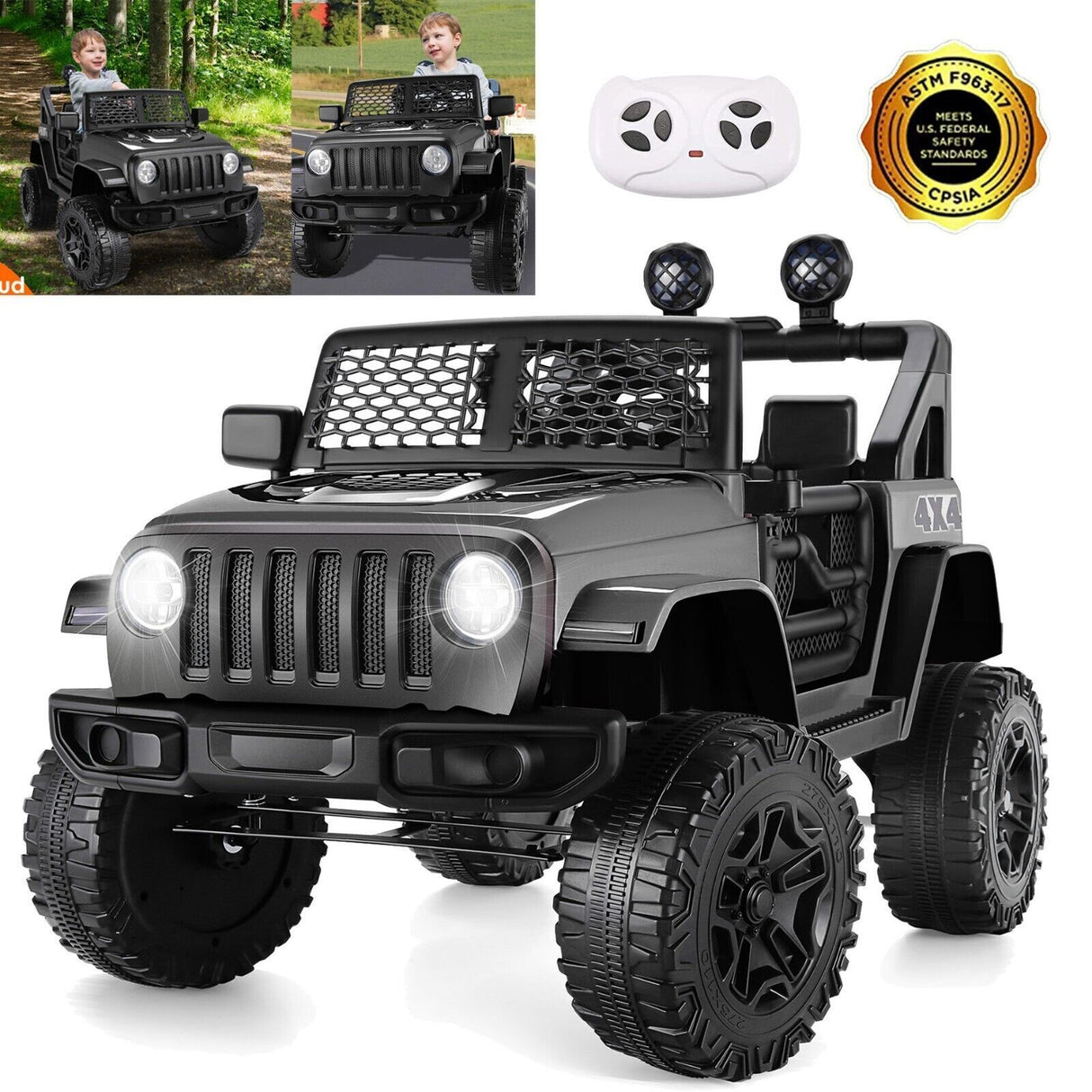 12V Electric Ride-On Car with MP3, Lights, and Remote Control - Perfect for Little Drivers!