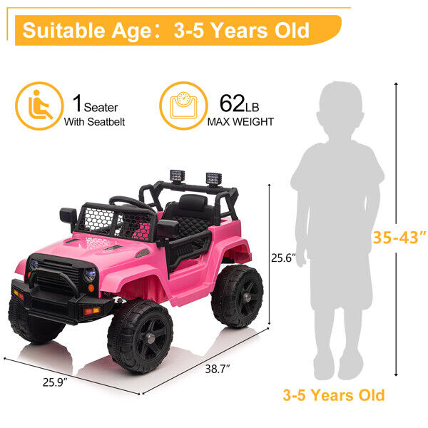12V Electric Ride On Jeep Toy Car for Kids with Remote Control - Perfect Gift for Children