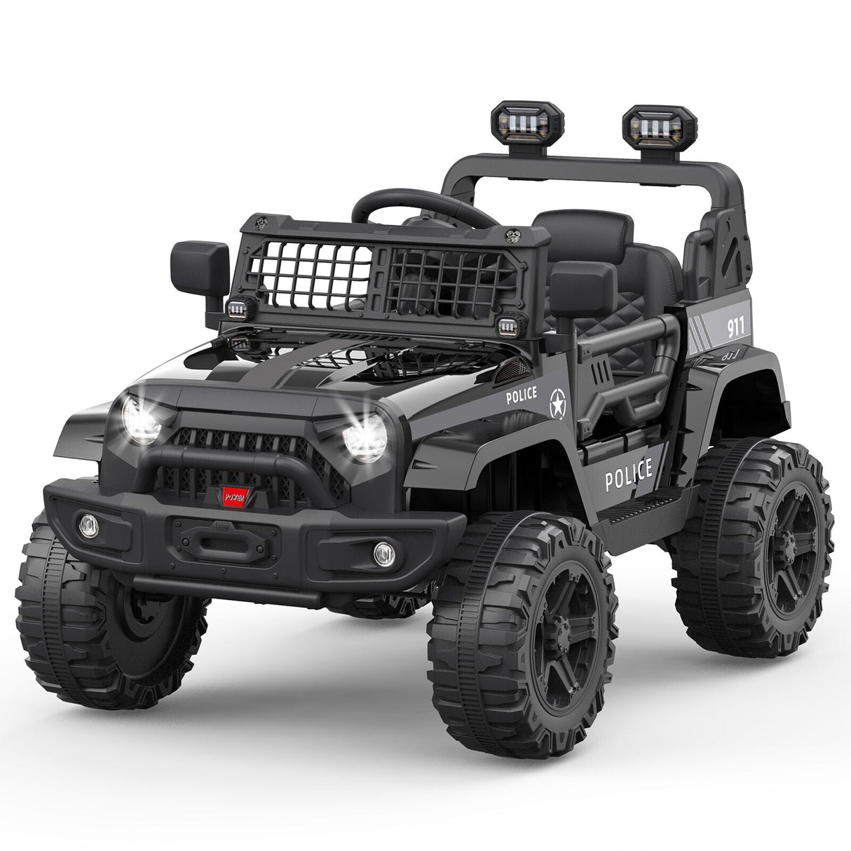 12V Electric Ride-On Truck for Kids with Remote Control, 2 Speeds, and LED Lights
