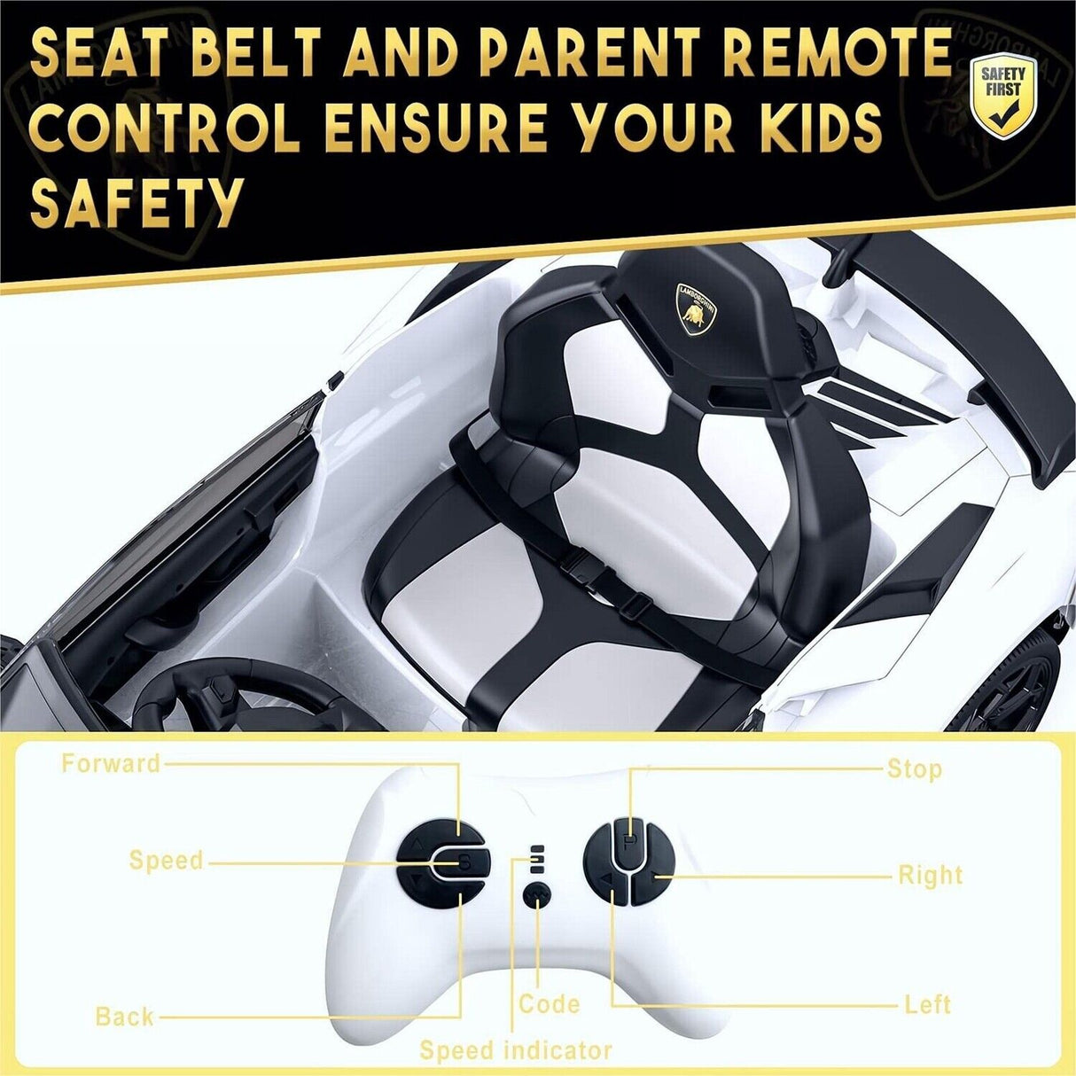 12V Electric Sports Car for Kids with Remote Control - Battery Powered Ride-On Vehicle