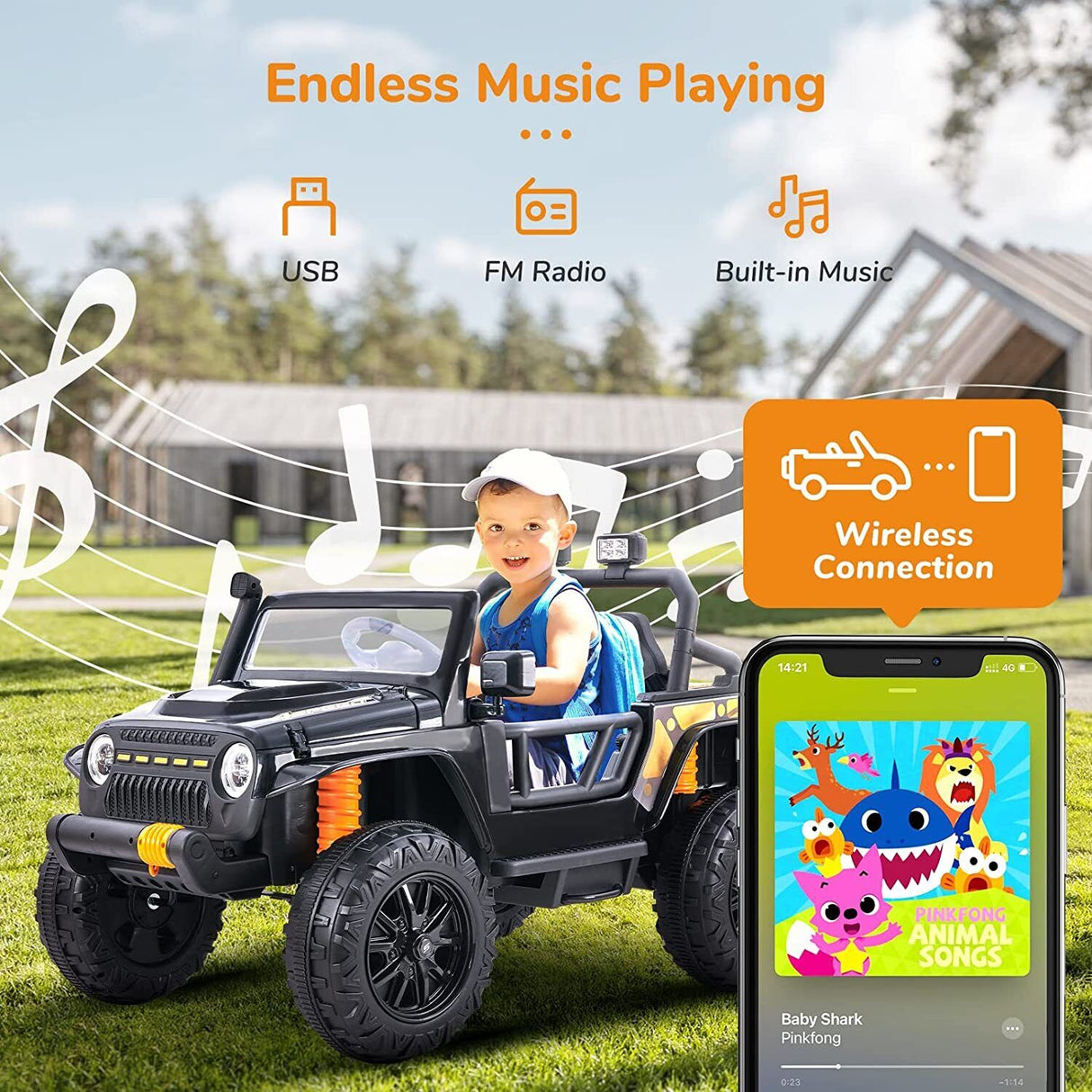 Electric Ride-On Toy Truck for Kids with Remote Control and Parent Seat - 12V