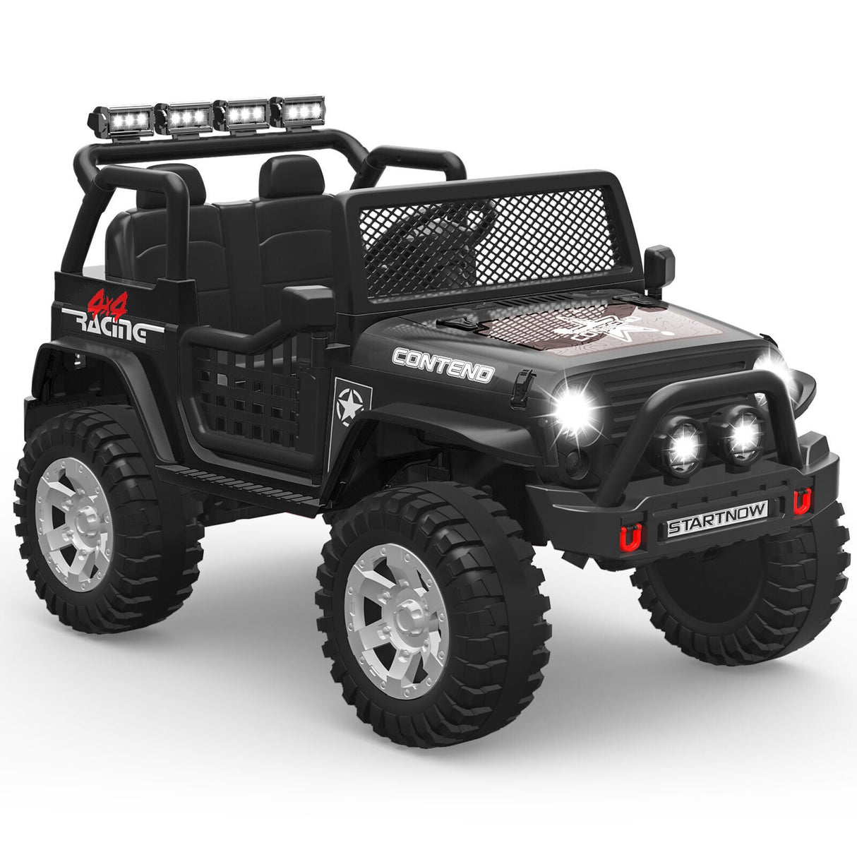 12V Kids Ride On Truck Car with Safety Belt, MP3 and LED Lights - Perfect Xmas Gift for Two!