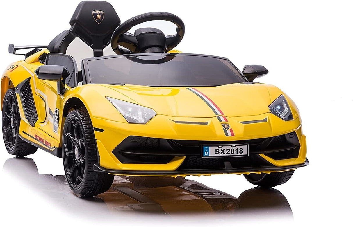 12V Electric Lamborghini Sports Car for Kids - Yellow