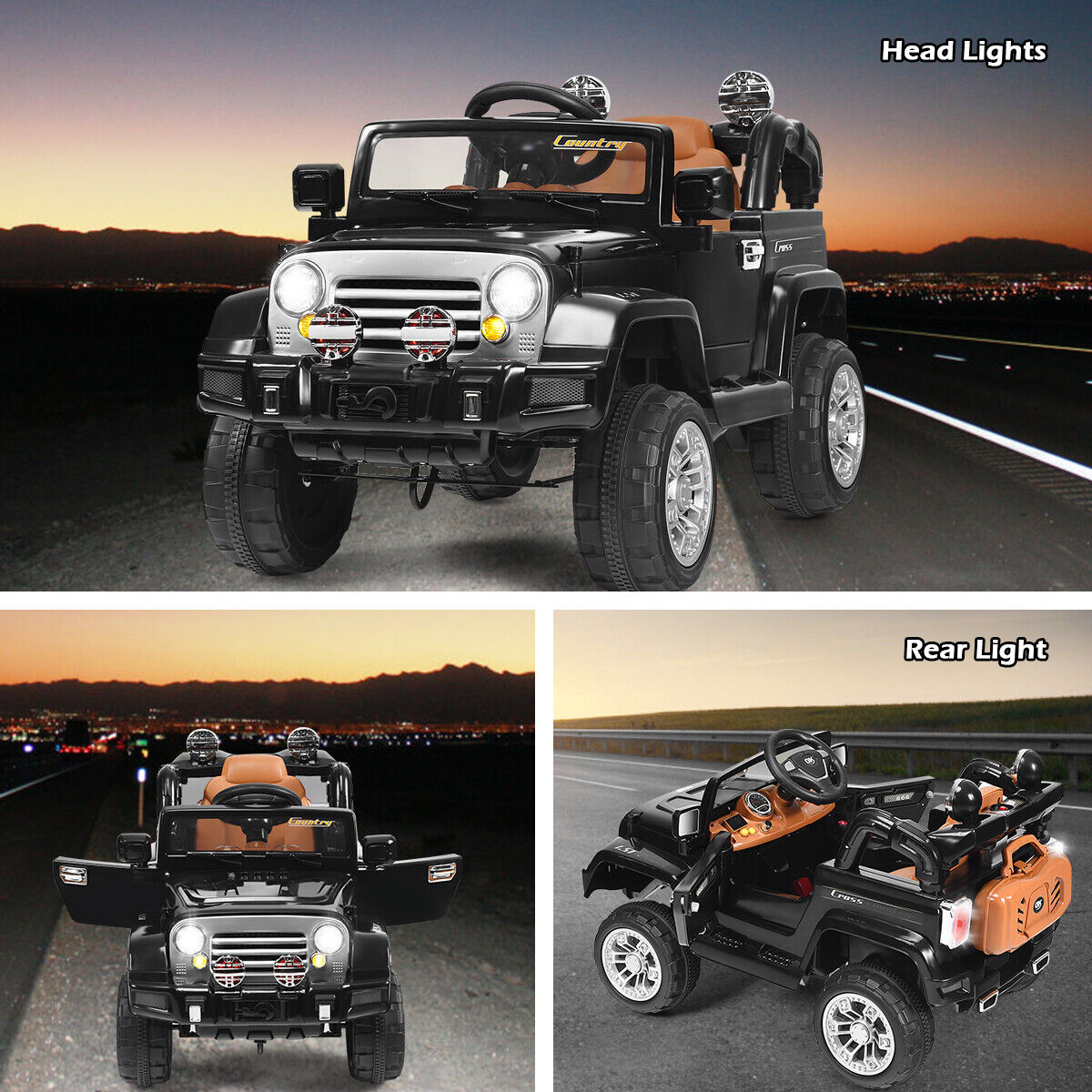 12V MP3 Kids Ride On Truck Car with Remote Control, LED Lights, and Music - Brand New Toy