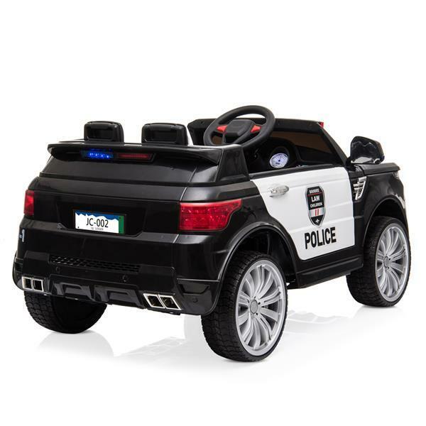12V Remote Control Police SUV Ride-On Car with LED Lights, Music, and Horn for Kids