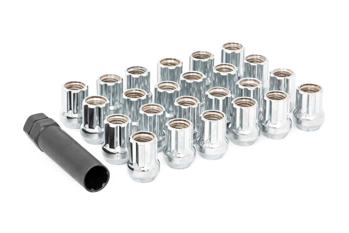 M14 x 1.5 Lug Nut Set of 24 Chrome Open End Rough Country