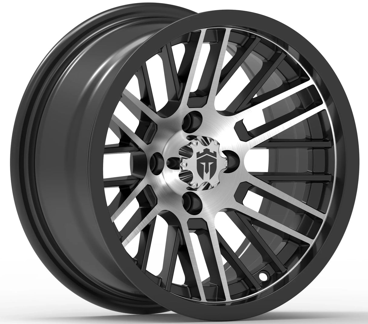 Empire® 14" Switch GB3 Gloss Black & Machined Face Gold Cart Wheel