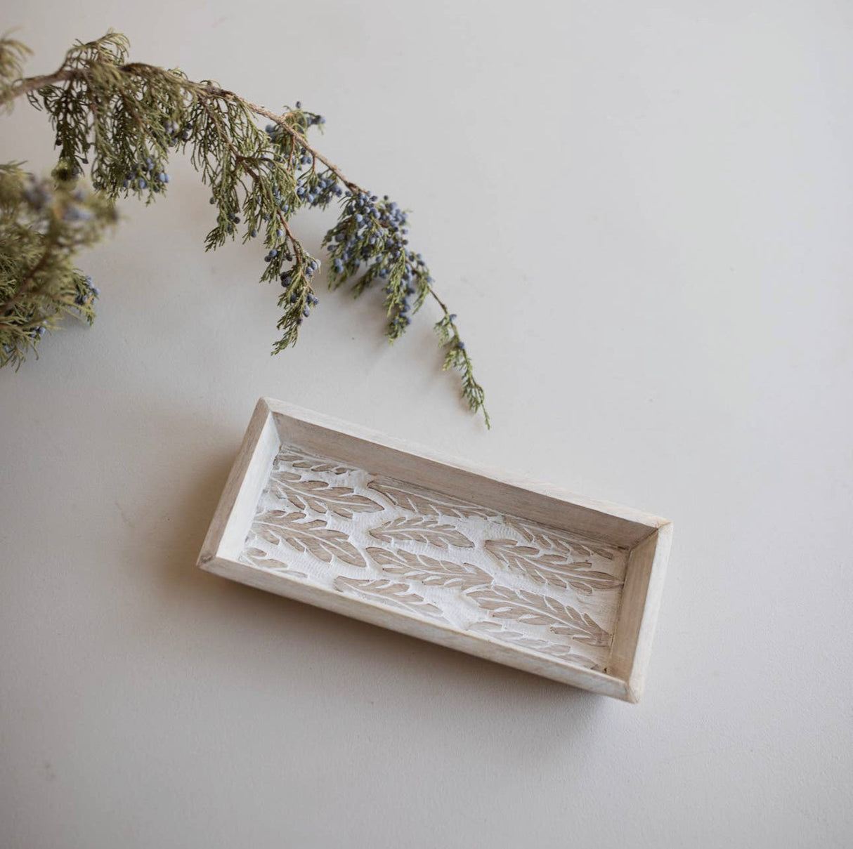 Carved Feather Tray KB Decor & More