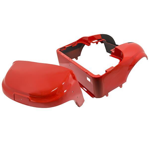 14-Up TXT Fl Red Body & Cowl w/o Light Cut Outs