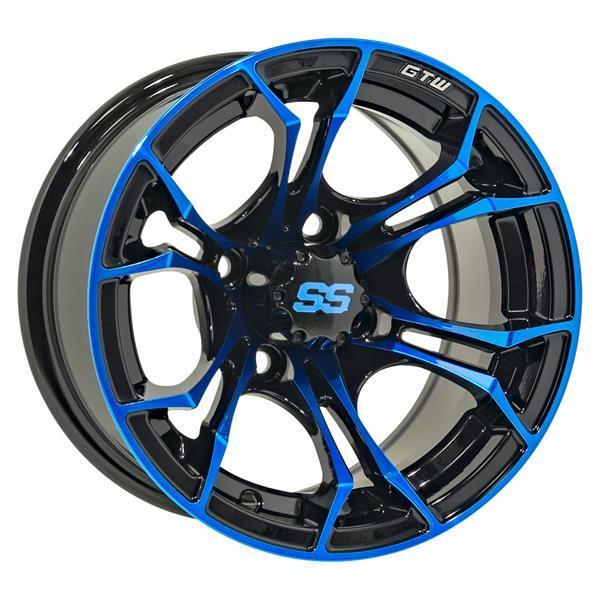 GTW Spyder 12X7 | -25 Offset Black/Blue w/SS Cap
