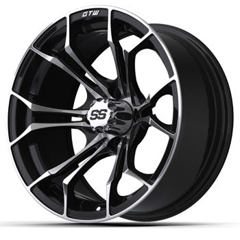 GTW Spyder 15x7 | -25 Offset Gloss Black and Machined Wheel