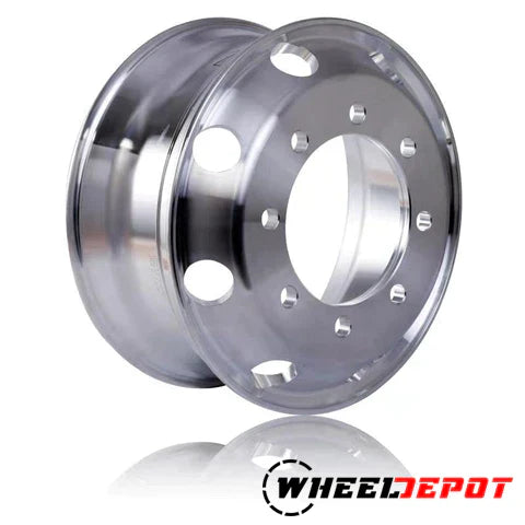 Truck Wheels 19.5 x 6.75 Forged Aluminum Rims Machined Bright