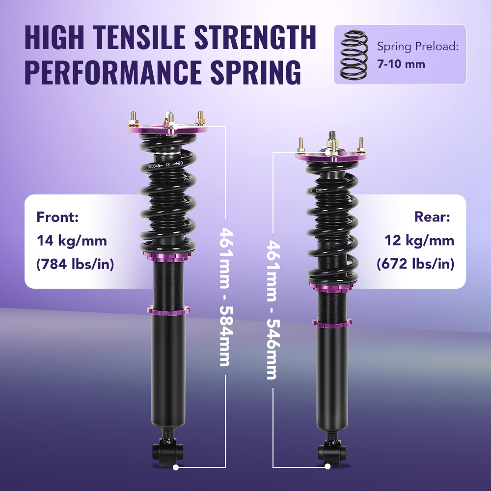 1986-1992 Toyota Supra JZA70 MA70 GA70 Coilover Shock Absorbers Struts 4PCS Flashark