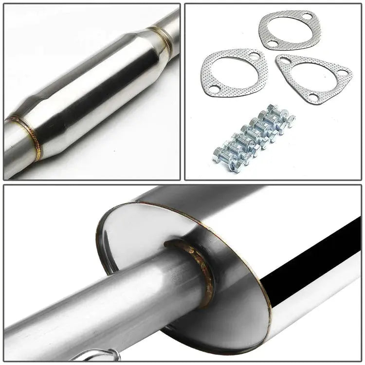 1988-1991 Honda Civic 1.5L 4 Inches Rolled/Burnt Muffler Tip Racing Catback Exhaust System(3-Door Only) Flashark