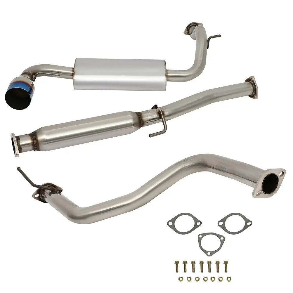 1988-1991 Honda Civic 1.5L 4 Inches Rolled/Burnt Muffler Tip Racing Catback Exhaust System(3-Door Only) Flashark