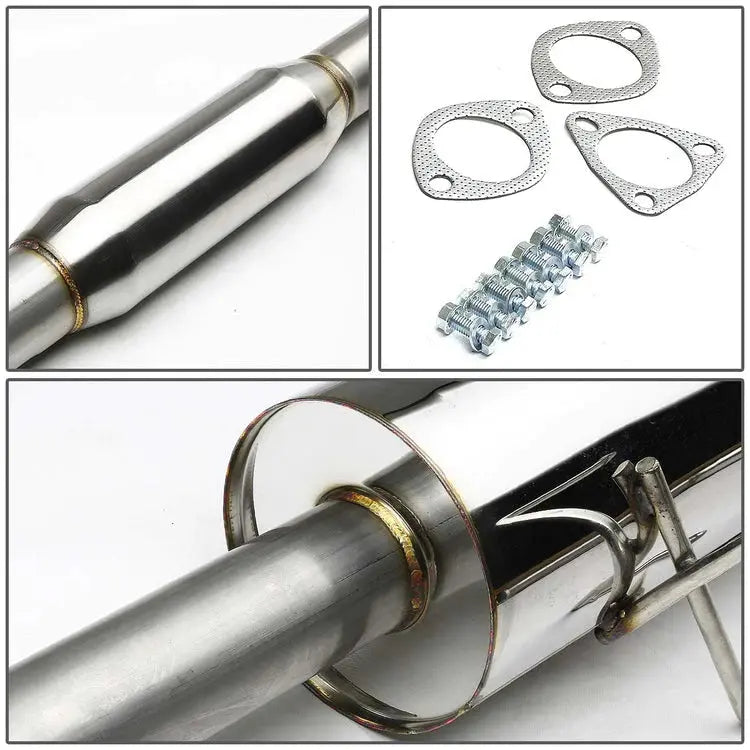 1994-1997 Honda Accord Catback Exhaust System, 2.5" Inlet, 4.5" Muffler Tip, N1 Style, 2.2L L4 Engine Flashark