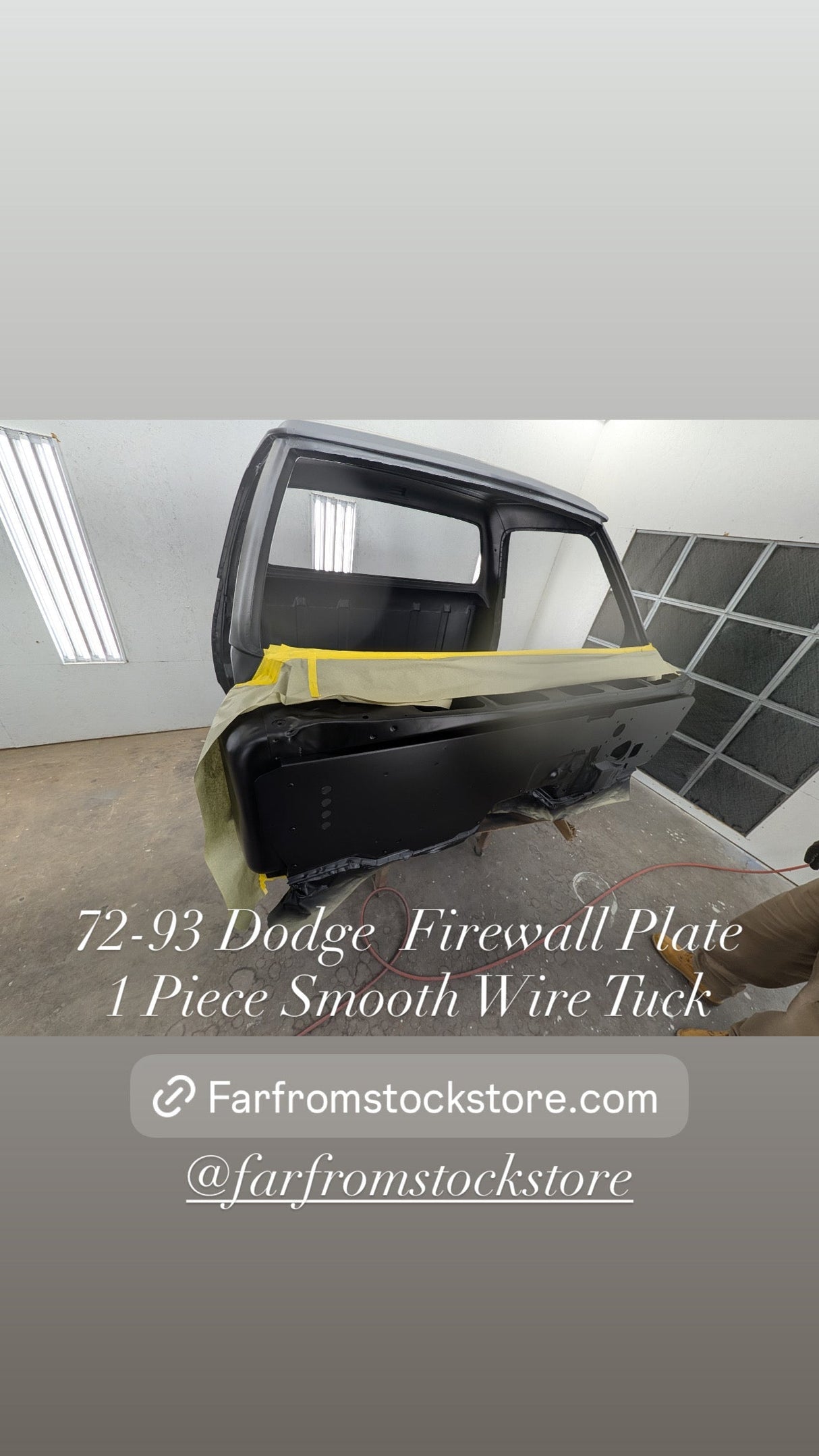 72-93 Dodge Firewall Plate 1 Piece Smooth Wire Tuck