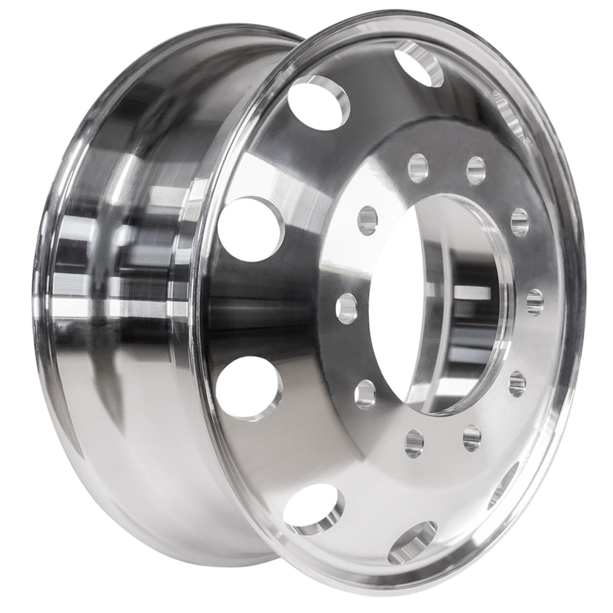 22.5x8.25 Truck Wheels 4pcs Forged Aluminum Rims $238 each BULK PRICE Machined Bright Hub-Piloted