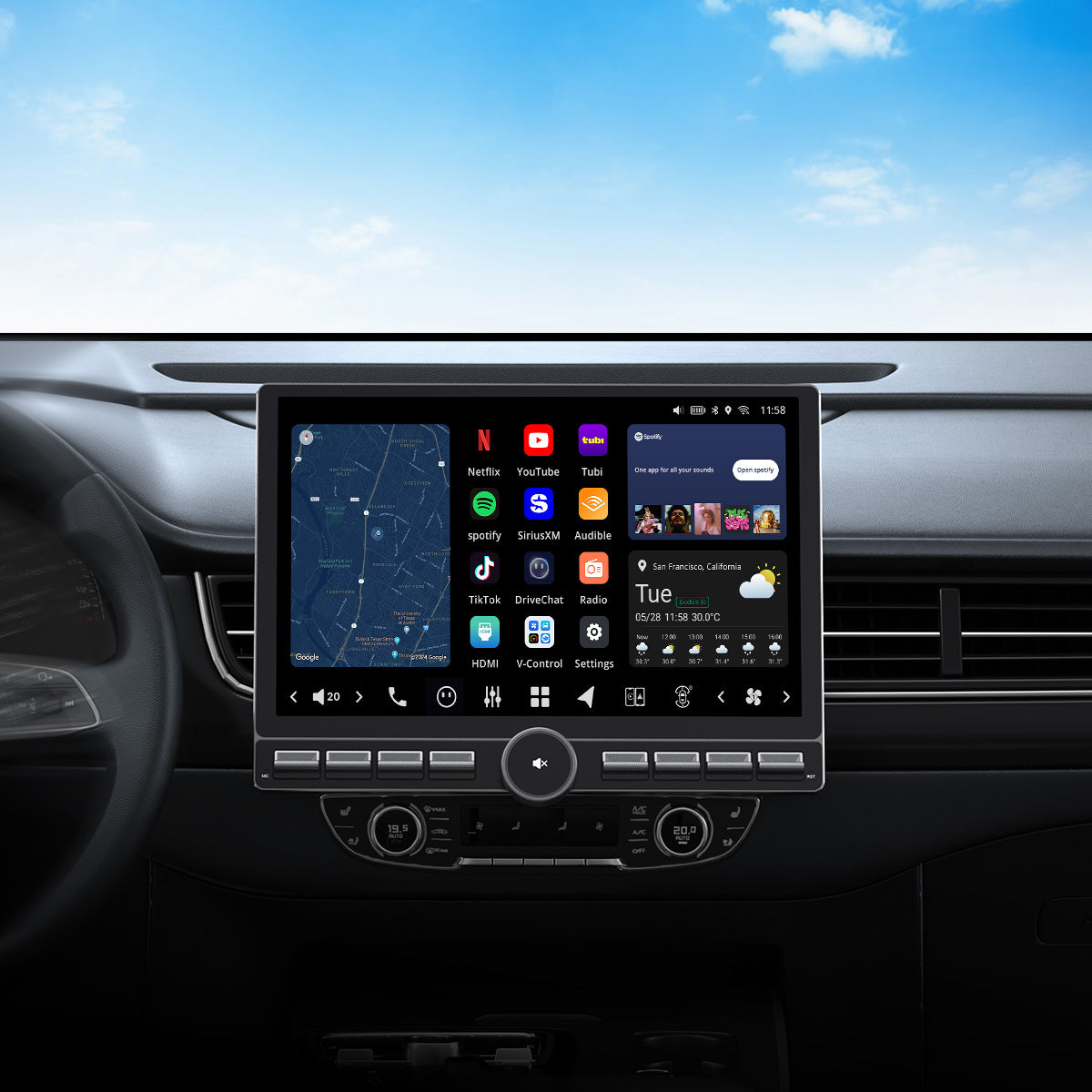 VISION 13” Single DIN Android Car Universal Radio