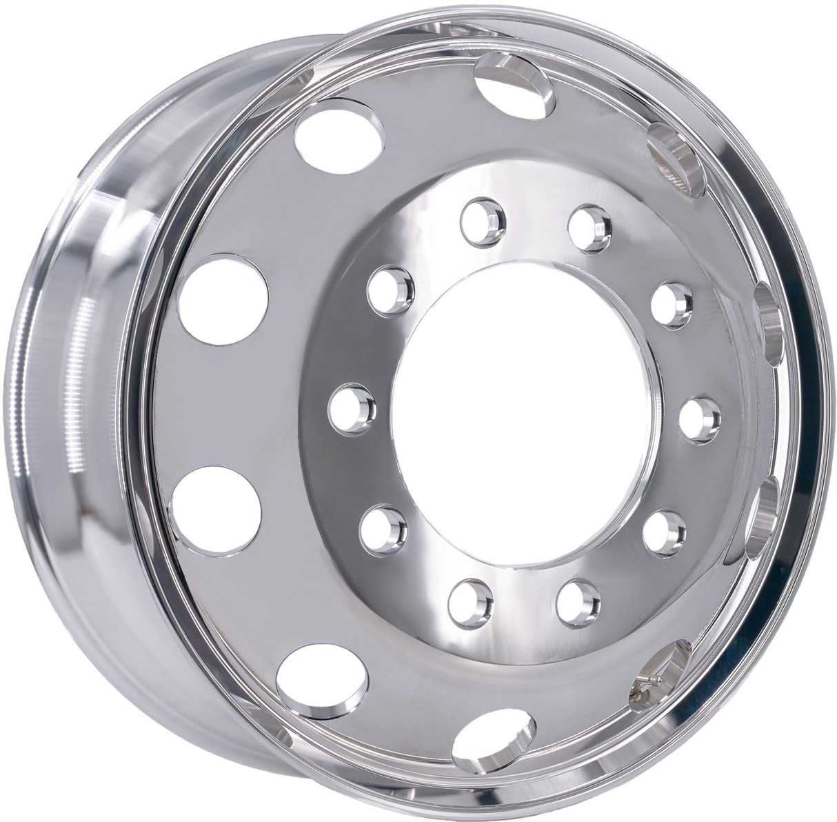 22.5x8.25 Stud Pilot Truck Wheels 4pcs Forged Aluminum Rims $330 each Both-Side Mirror Polished