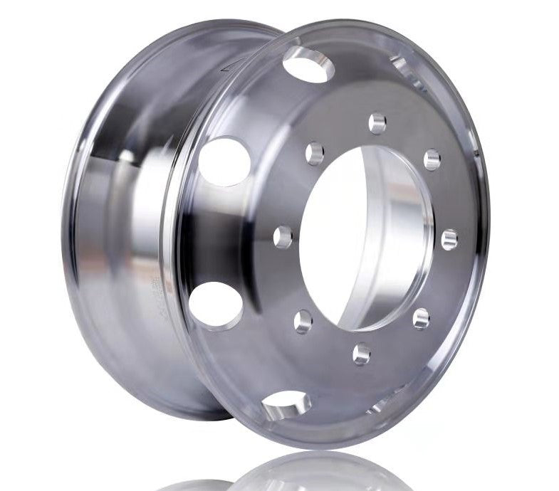 (Set of 8) 19.5 x 6.75 Truck Wheels Machined Bright BULK PRICE $317/pc 8pcs