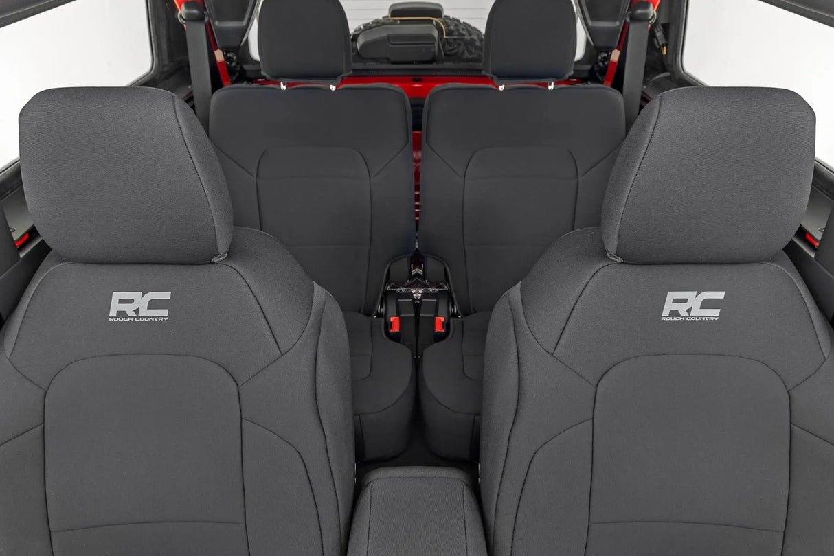 Rough Country Neoprene Seat Covers Front & Rear 2-Door Ford Bronco 4WD 2021-2026 91050