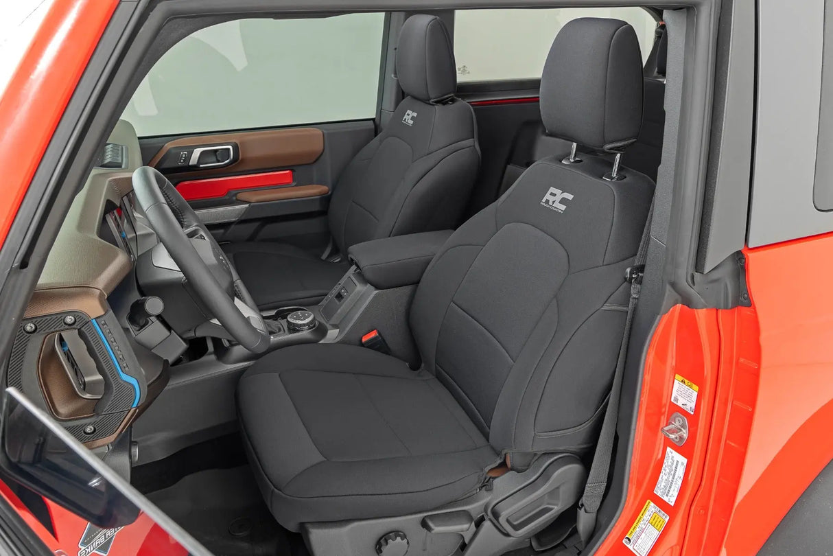 Rough Country Neoprene Seat Covers Front & Rear 2-Door Ford Bronco 4WD 2021-2026 91050